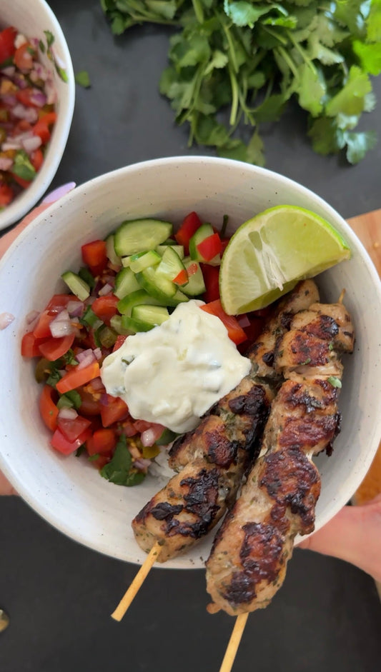 Skewer Salad Bowls with Pico De Gallo