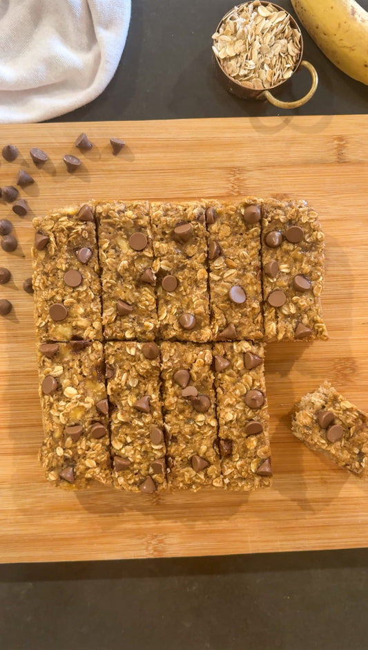 Lunchbox Friendly Baked Banana Oat Bars