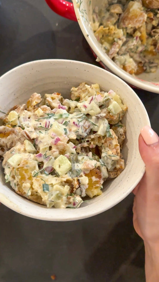 Delicious Crispy Smashed Potato Salad