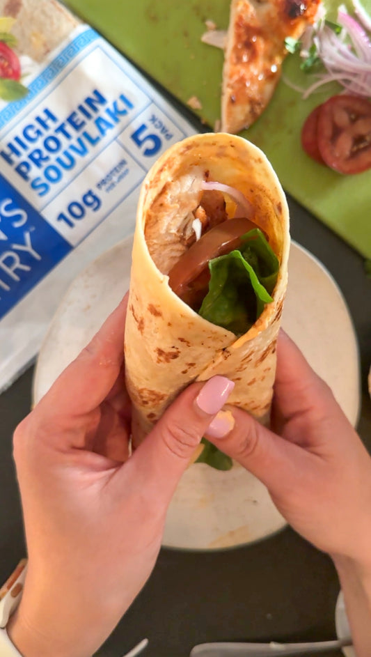 Quick & Easy Chicken Wrap with Sriracha Yogurt Sauce