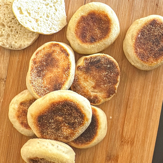 Sourdough English Muffins - Soft, Golden & Perfect for Breakfast