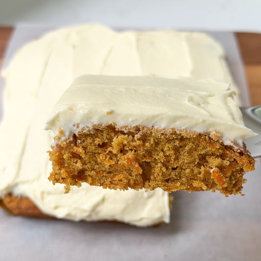 Carrot Cake Slice with Cream Cheese Icing - Light, Fluffy & Full of Flavour